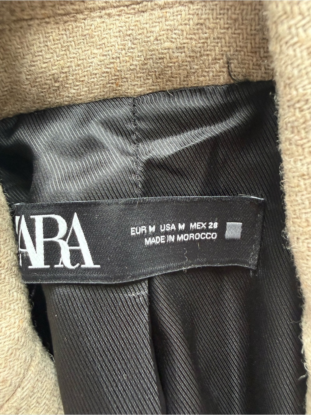 Zara Wool Blend Long Coat size Medium - Picture 6 of 9